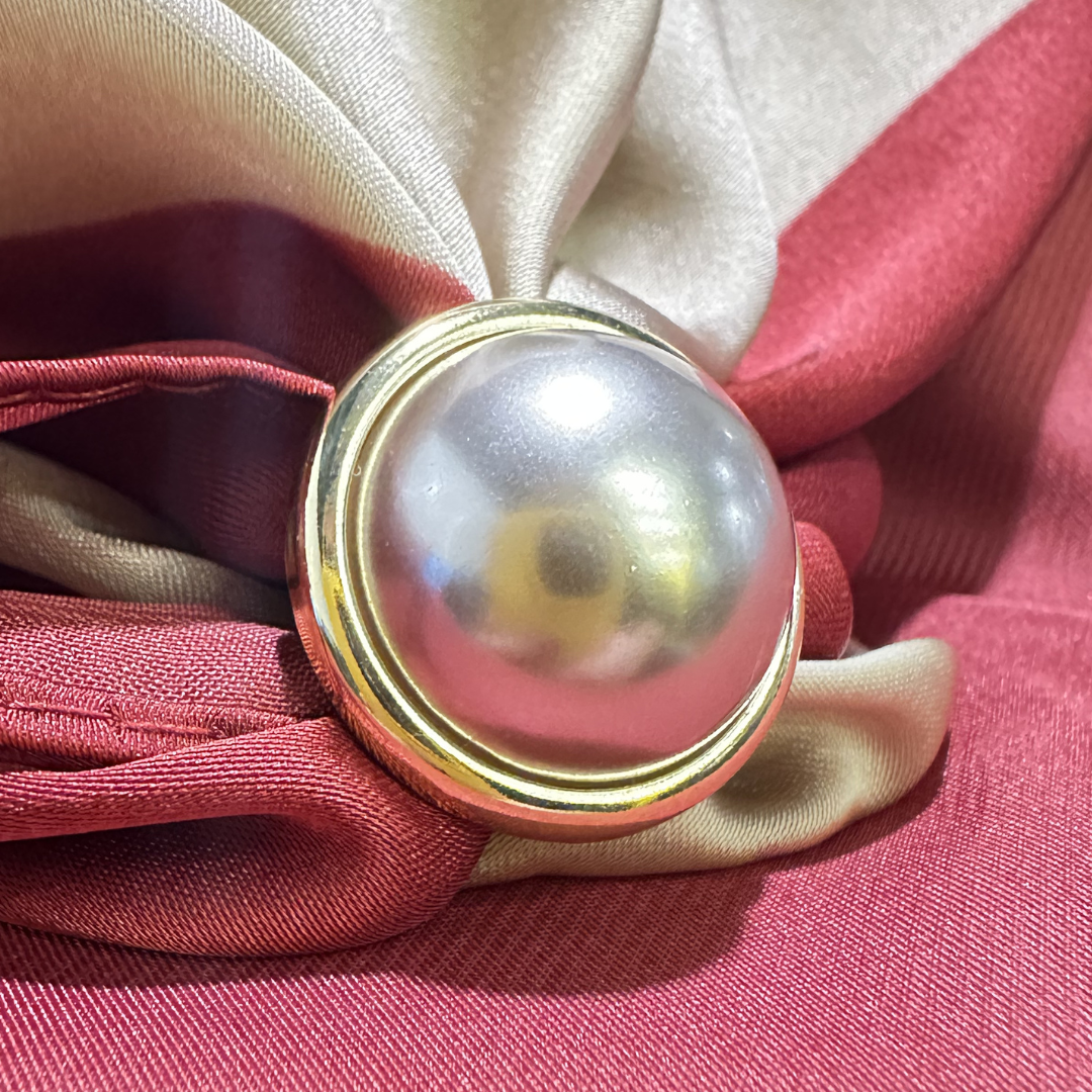Scarf Buckle Disc shaped (Silver)